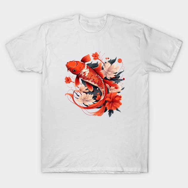Koi Fish In A Pond T-Shirt by zooleisurelife